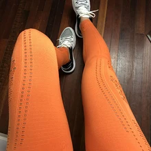 Новейший дизайн безупречные трикотажные колготки для спортзала с высокой талией бесшовные леггинсы с ушками трикотажные штаны для фитнеса и Йоги Спортивные Леггинсы для девочек