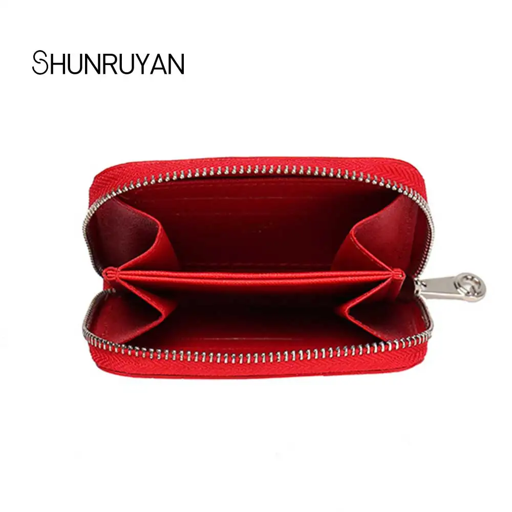 

SHUNRUYAN 2019 new high quality Genuine Leather bag credit card bag business wallet card unisex bag