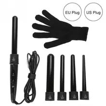 100-240 В 5 в 1 щипцы для завивки волос, керамическая машинка для завивки волос, мультиразмерный роликовый термостойкий набор перчаток для укладки