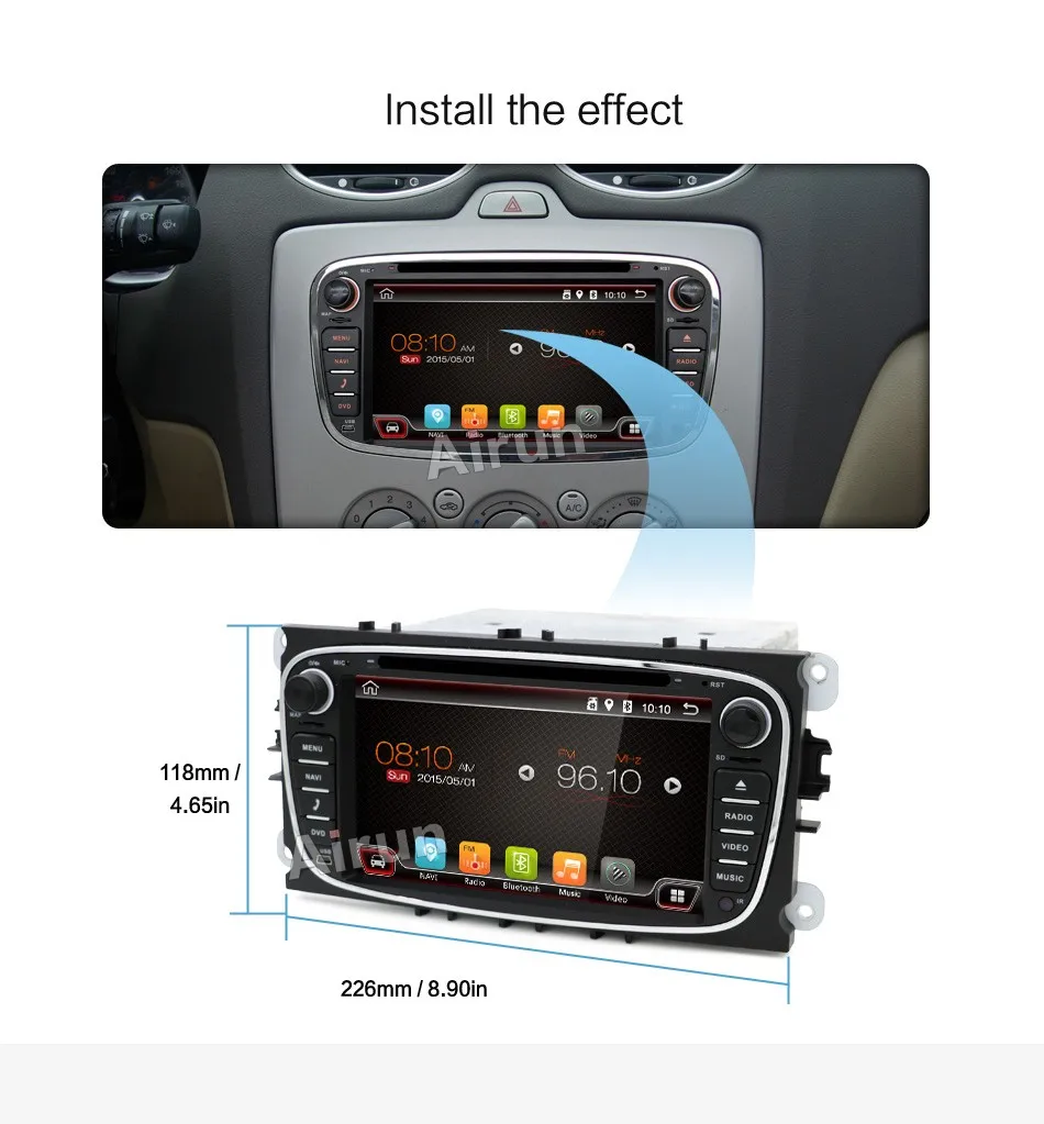 Best 2 din car radio gps Android 7.1 Car DVD for Ford Focus 2 Mondeo C-max S max Galaxy with Wifi 3G BT Audio Radio Stereo Head Unit 22