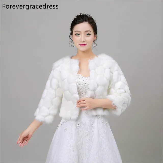 Reviews Forevergracedress 2018 Autumn Winter Season Faux Fur Wedding Wrap Bolero Jackets Bridal Coat Cape Cloak Shawls Scarves In Stock