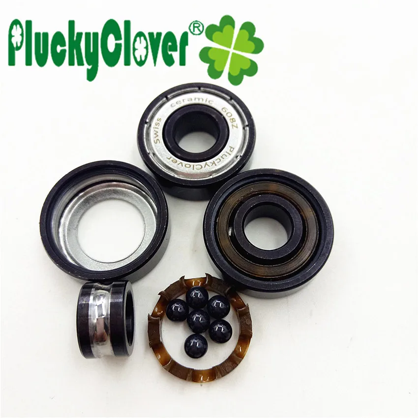 PluckyClover, керамический скейт, соревновательный подшипник 608z Abec11, роликовые коньки, роликовые коньки, скоростные скейты, скутер, скейтборд, подшипник, скейт 608