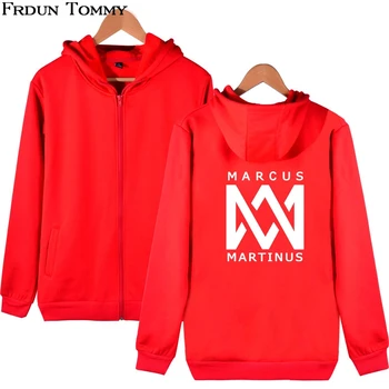 

Marcus&martinus Zipper Hoodies Sweatshirt Twin Combination New Style Hoodies Fashion Classic Red Zipper Hooded