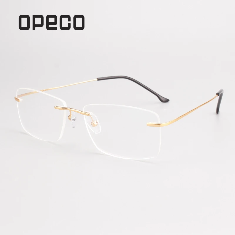 Men's Pure Titanium Hingeless Rimless Eyeglasses Including RX Lenses Prescription Flex Eyewear Frame Spectacles