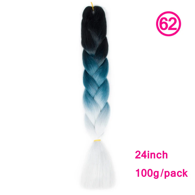 Plecare три/Два Тона Цветные вязанные крючком косички канекалон волосы 2" 100 г/шт. синтетические Омбре огромные косички волосы для наращивания - Цвет: #613