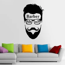

Man Barber Shop Sticker Name Chop Bread Decal Haircut Shavers Posters Vinyl Wall Art Decals Decor Windows Decoration Mural