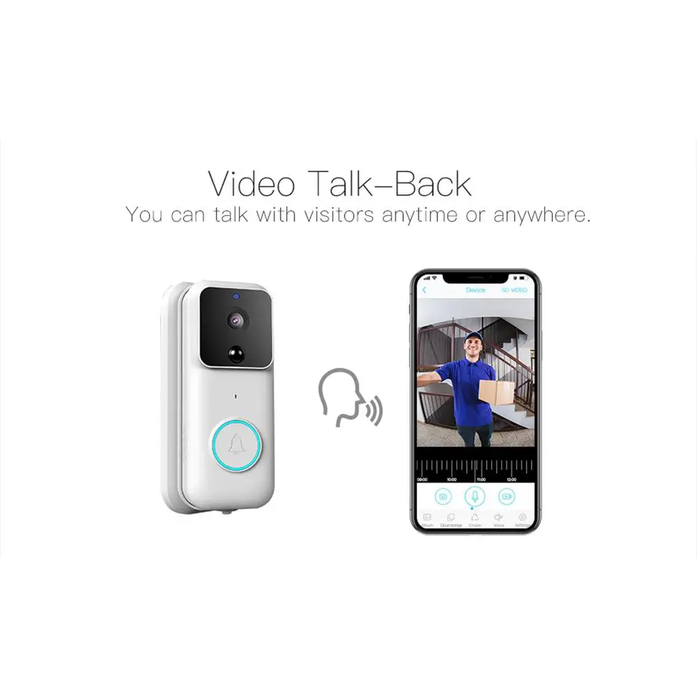 Wireless Security Camera WiFi doorbell HD 1080P Smart WiFi Video Doorbell Wide Angle Camera with Night vision Door Bell r25
