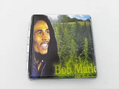 1 шт. портсигар Bob Marley кожа и металлический портсигар держатель 20 шт. контейнер для хранения табака - Цвет: C