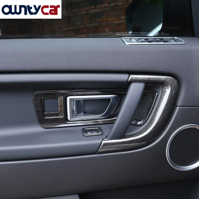 Us 35 98 10 Off For Land Rover Discovery Sport Abs Black Ash Wood Grain Interior Door Handle Frame Trim Sticker Accessories 2015 2017 In Interior