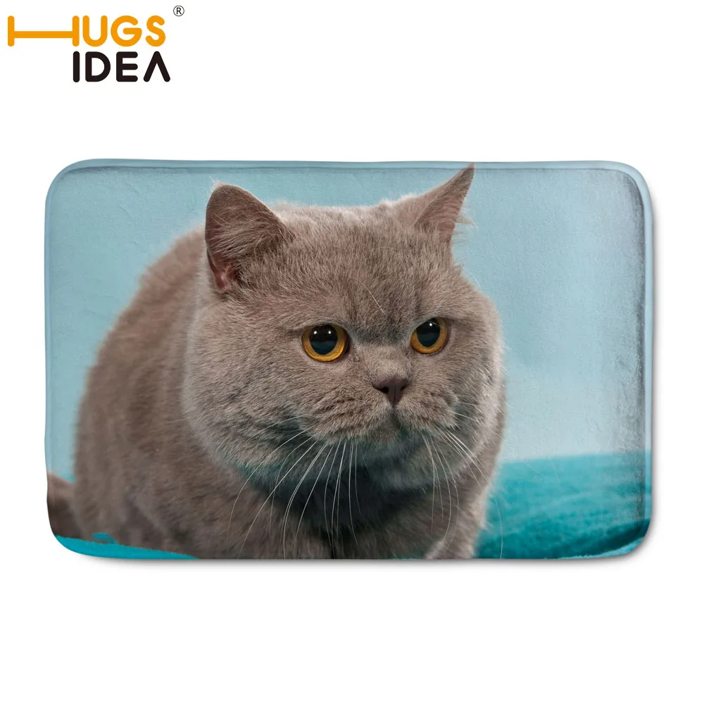 HUGSIDEA с милым рисунком кота, фланелевые ковры для Гостиная мягкий прямоугольник Ванная комната коврик толщиной кухня Холл коврик, Текстиль для дома 59*40 см