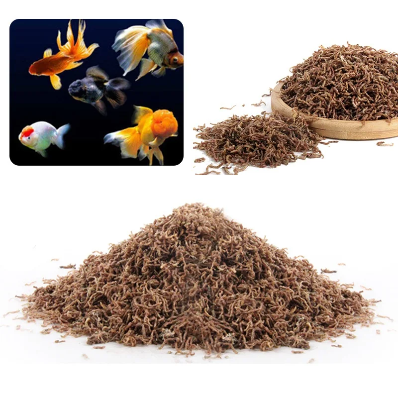 1060g 1 Bag Freeze Dried Blood Worm Fish Feeder Fresh Delicious