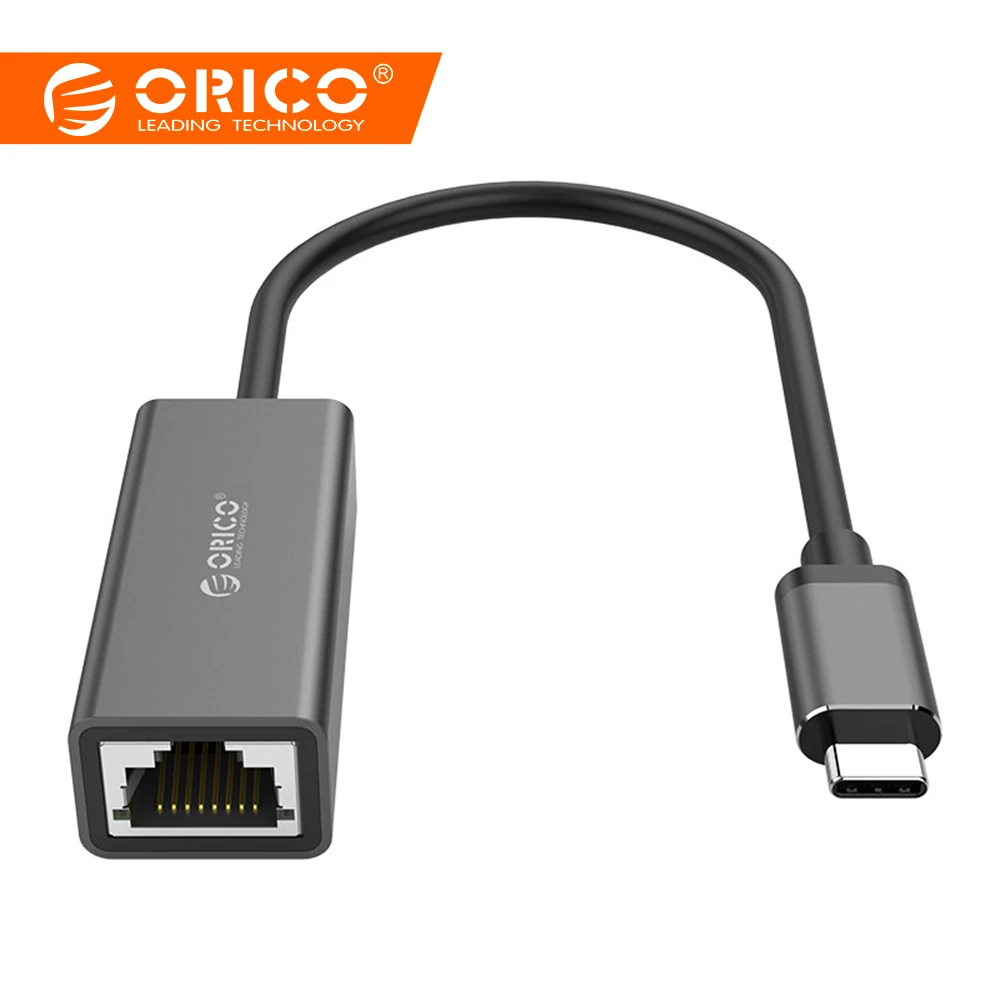 

ORICO Type-C to Gigabit Ethernet Adapter Aluminum Alloy High Speed 10/100M/1000bps Network Card Splitter Adapter For Macbook
