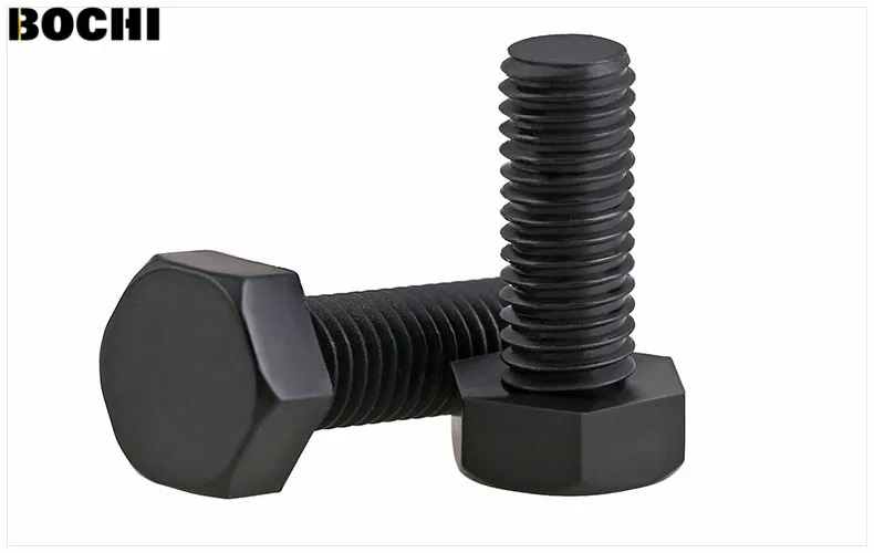 Buy 5pcs DIN933 black nylon screws full thread outer