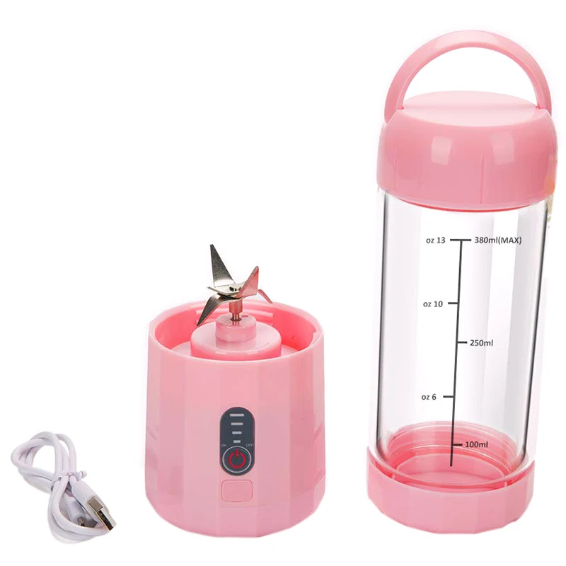 Горячий tod-персональный портативный Блендер с 480 мл бутылкой для путешествий, подаваемый блендер для смузи, шесть лезвий в 3D, превосходное смешивание персонального Siz - Цвет: Pink