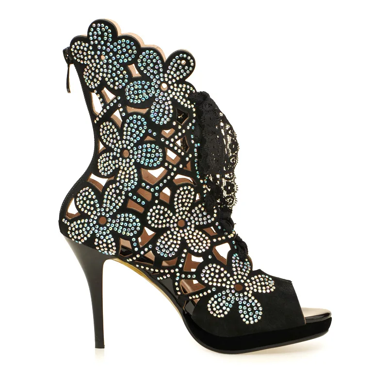 blue Fleur Style Conception Nouvelles Couverture Femme Gladiateur Stylesowner Hauts Longues Black Talons Rome 2018 Sandales Top High Bonne Avec qwaU76F