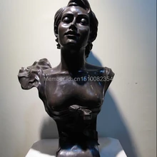 Western Art Deco Мраморное Основание Медь Бронзовая Статуэтка Девичья Девушка Статуя Скульптура