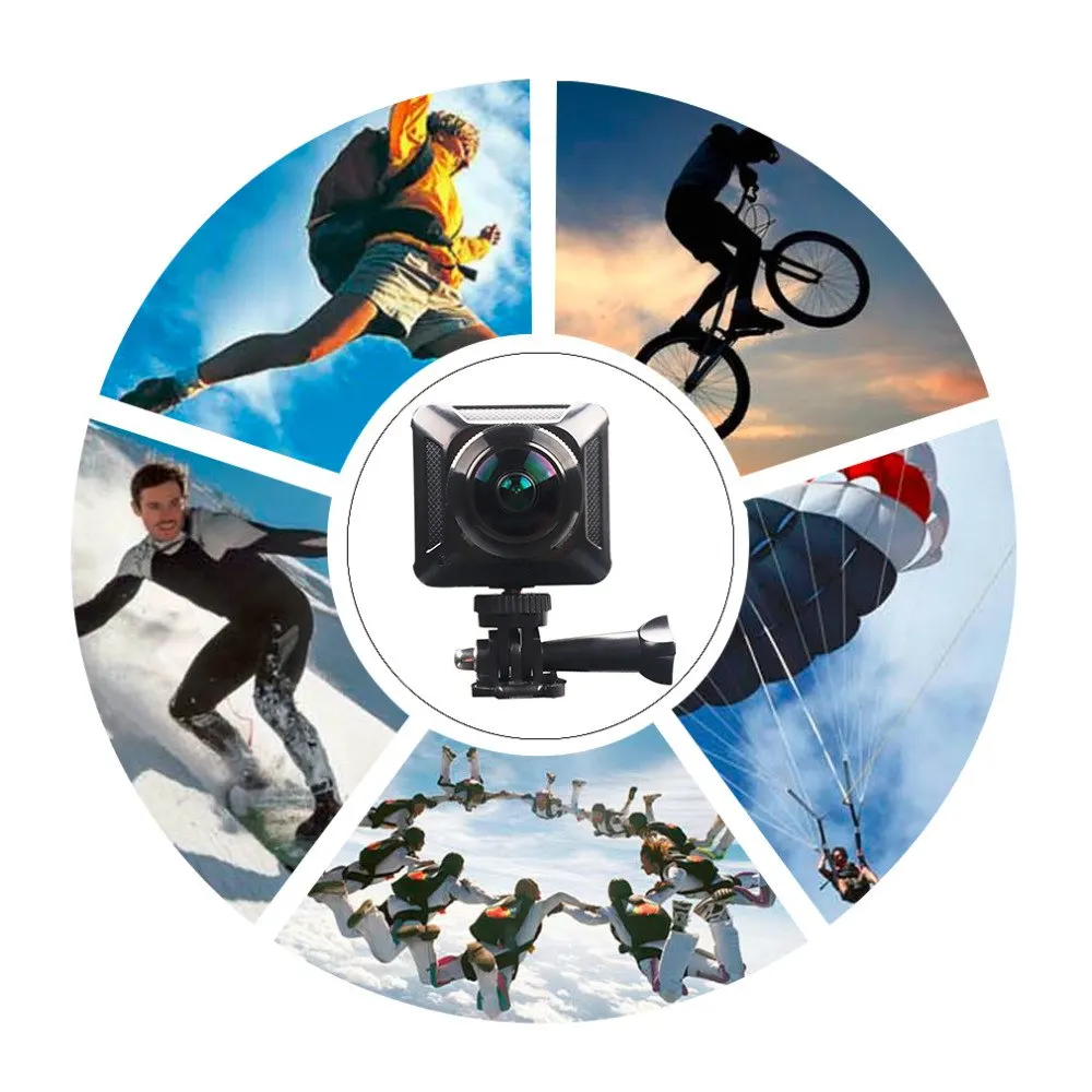 

Protable H700 360 Degree Panoramic Camera 0.82" LCD Action Camera 1920*1080 30fps Built In High-Capacity 1200Mah Lithium Battery