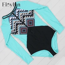 Floylyn новые сексуальные длинные рукава одежда для плавания женский цельный купальник женский купальный костюм на молнии Монокини Купальный костюм, пляжная одежда
