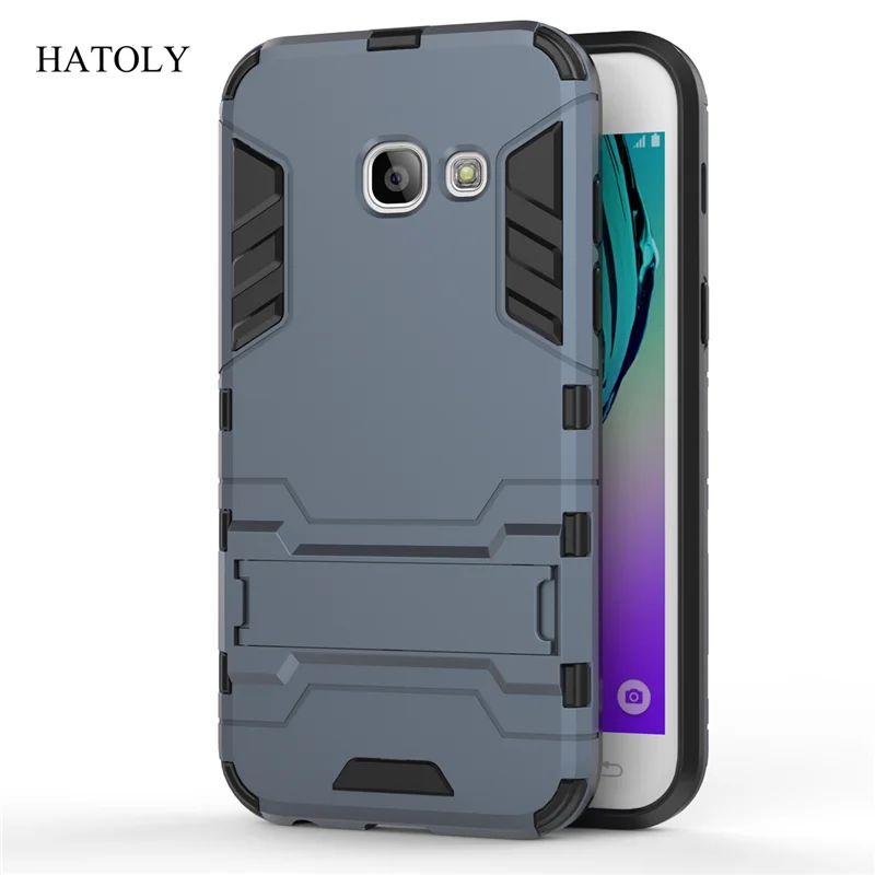 HATOLY For Armor Case Samsung Galaxy A3 2017 Robot Silicone Rubber Hard Cover A320F 4.7&quot | Мобильные телефоны и