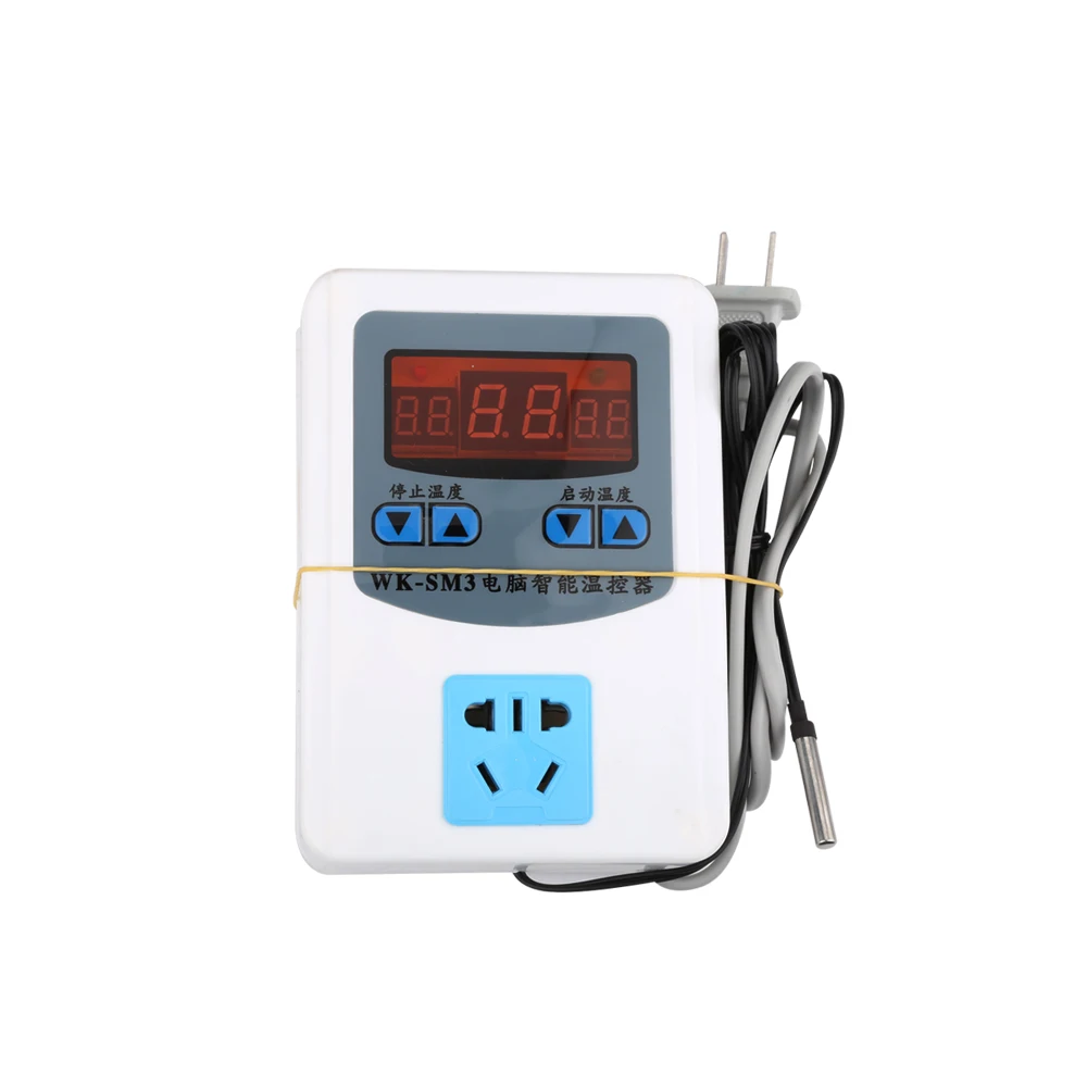 0-99 Celsius Intelligent Thermostat with Waterproof Probe - Adjustable Electronic Digital Display Temperature Controller Socket |