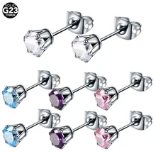 2 шт./лот G23 титана Кристалл зубец Установка Круглый Циркон уха пирсинг серьги гвоздики очаровательные Спиральные серьги Tragus сексуальные ювелирные изделия