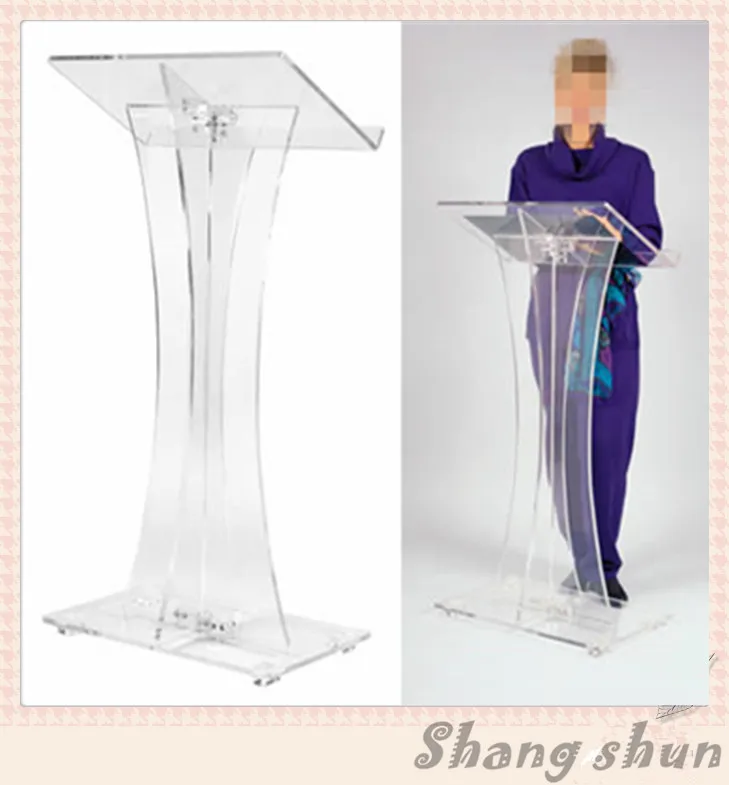 Transparent Plexiglass Podium Pulpit Lectern Glass Lectern Stand Clear