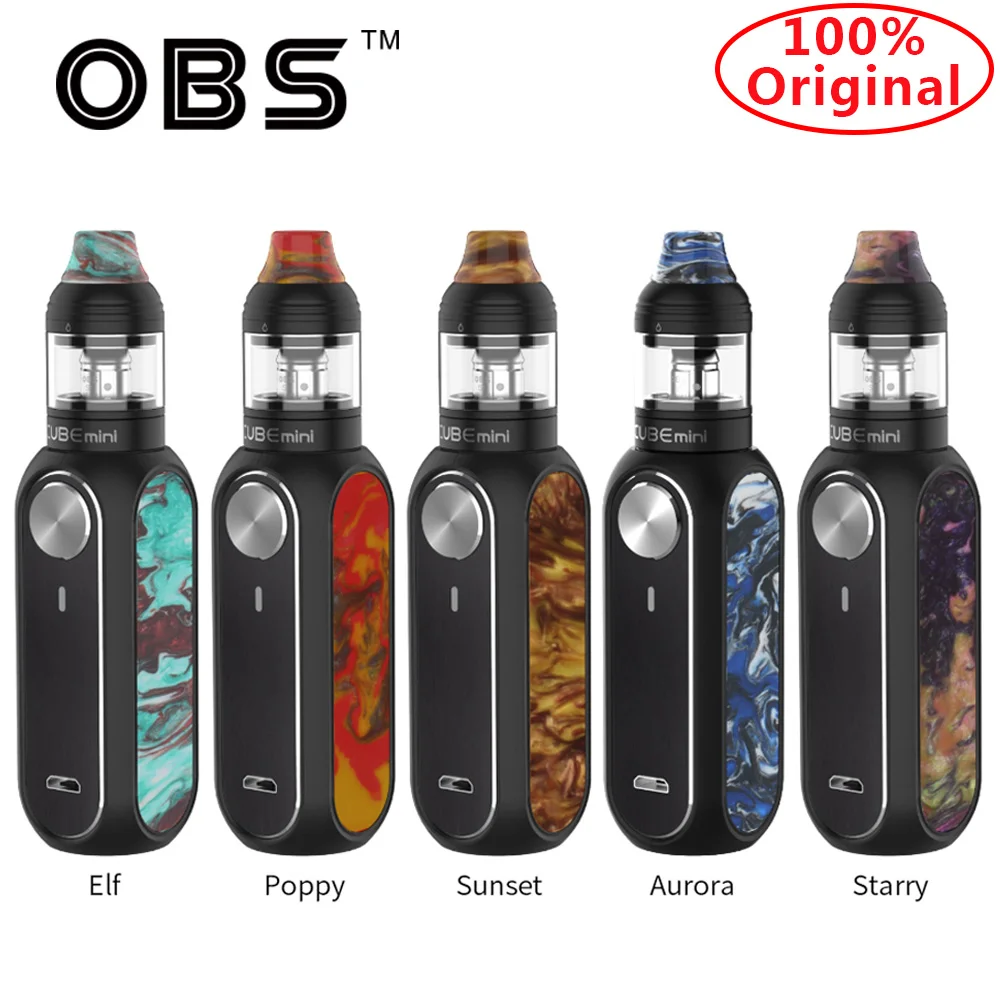 

Electronic Cigarette Kit OBS Cube Mini Starter Kit 1500mAh Battery & 0.96 inch Screen Vape Kit with MTL Tank VS Drag 2 Kit