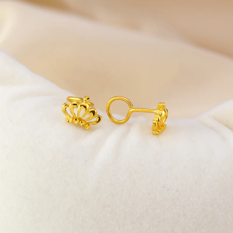 Серебряные серьги из чистого золота 24K от BHD твердого 999 пробы с элегантной