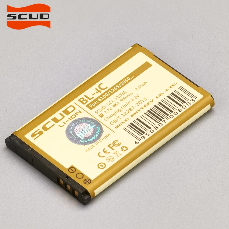 SCUD BL 4C аккумулятор для телефона Nokia 6100 6300 6125 6136S 6170 6260 6301 7705 7200 BL4C 900 мАч|battery for|battery for