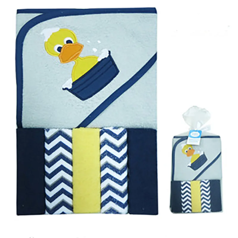 New Arrival 6 PCS Baby Towels Cute Animal Style Baby Hooded Towel & 5