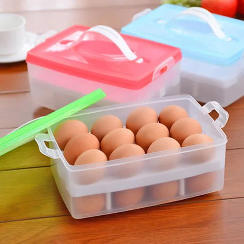 

Double Layer Refrigerator Food Egg Box Egg Case 24 Eggs Holder Storage Container Storage Box