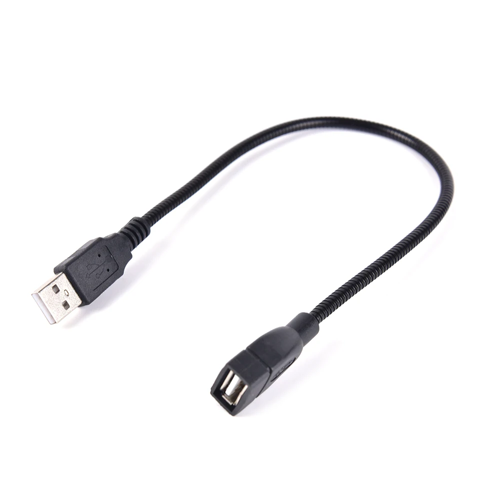 

LED Light Adapter Metal Hose USB Male to Female Extension Cable for PC Desktop
