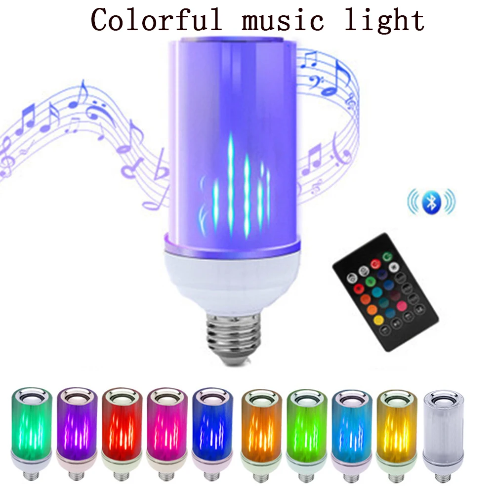 

Smart E27 RGB Bluetooth Speaker LED Bulb Light 8W Music Playing Dimmable Wireless Led Lamp with 24 Keys Music Remote Control