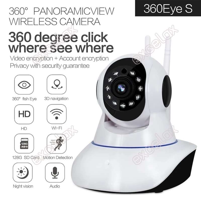 3D Navi панорамная wless 2MP 1080 P HD WiFi Детский Монитор домашняя няня IP робот камера мобильный телефон видеонаблюдение 2 пути аудио