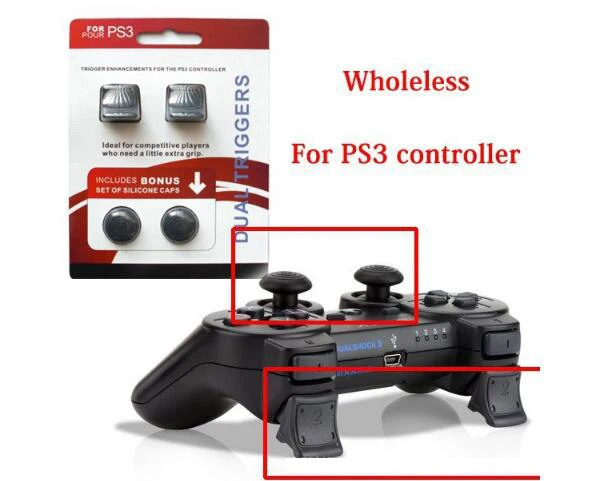 Best Offers 4pcs Game Controller Dual Triggers Enhancements for PS3 Playstation 3 Dualshock 3 Game Accessories Silicone Protective Cap Cover