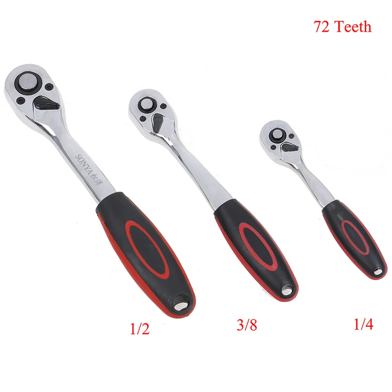 Hot! Ratchet Wrench 72 Teeth Quick Release Ratchet Socket Wrench Hand Repairing Tool 1/4 3/8 1/2