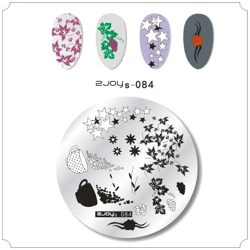 Круглый Хэллоуин дизайн ногтей штамп шаблон штамповочных плит цветы животное полировка изображений передача DIY Инструменты для дизайна ногтей - Цвет: zjoys84