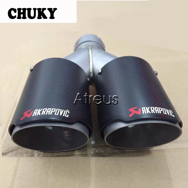 

CHUKY Multiple Sizes Twin Carbon Fiber Car Exhaust pipe Tip For Mazda Nissan Hyundai Kia Buick Seat Abarth Volvo Accessories
