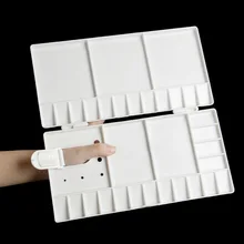 1 шт. 33 сетки большой Книги по искусству Краски лоток Книги по искусству ist масло, акварель Пластик Палитры белый большой Книги по искусству Краски лоток книги по искусству ist инструмент для рисования