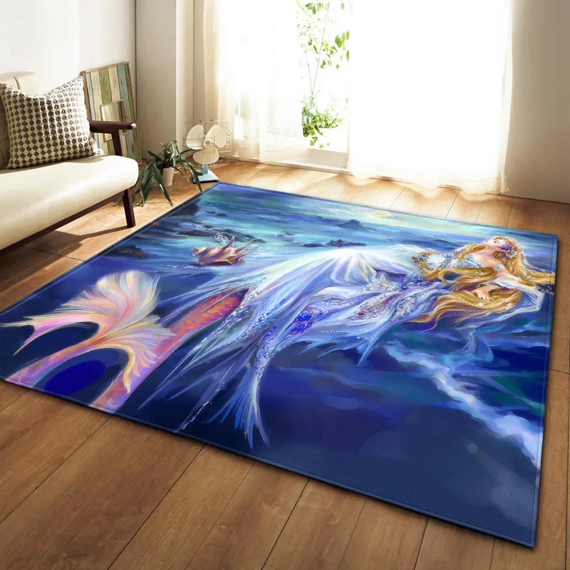 

Fairy princess 3D Carpet For Living Room Coffee Table Floor Rugs Non-slip girl Bedroom Mats Bedside Rugs Soft Baby Crawling Mats
