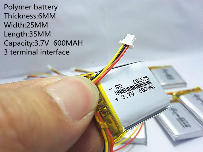 Поставка литиевой батареи, литий-полимерный аккумулятор 602535 602535+ 600 mah+ 3,7 V SD