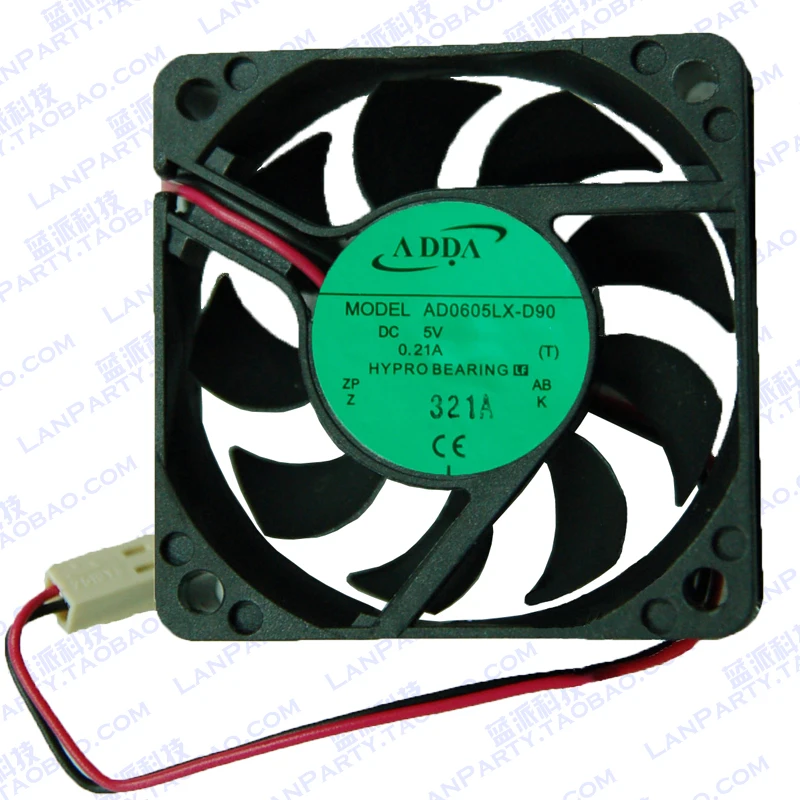 Квадратный вентилятор охлаждения для сервера ADDA AD0605LX D90 T DC 5V 0.21A 2 проводной