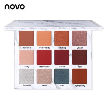 

NOVO Makeup Cosmetics 12 Colors Eyeshadow Palette waterproof Shimmer Matte Eye Shadow Make Up Pallete High Pigments Brighten