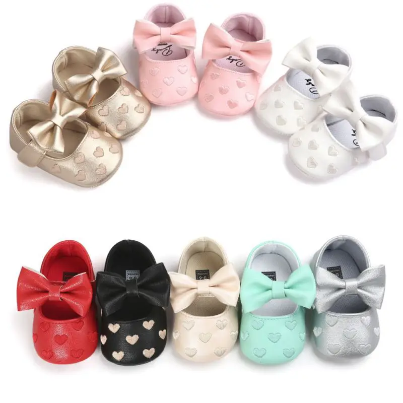 

Infant PU Leather Baby Shoes Boy Girl Baby Moccasins Moccs Shoes Bow Fringe Soft Soled Non-slip Footwear Heart Crib Shoes
