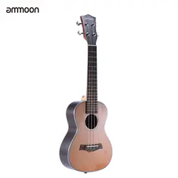 Ammoon 24 "Корейская сосновая акустическая концертная Гавайская гитара Ukelele uke деревянная 18 ладов 4 струны Okoume Шея Rosewood Fretboard String