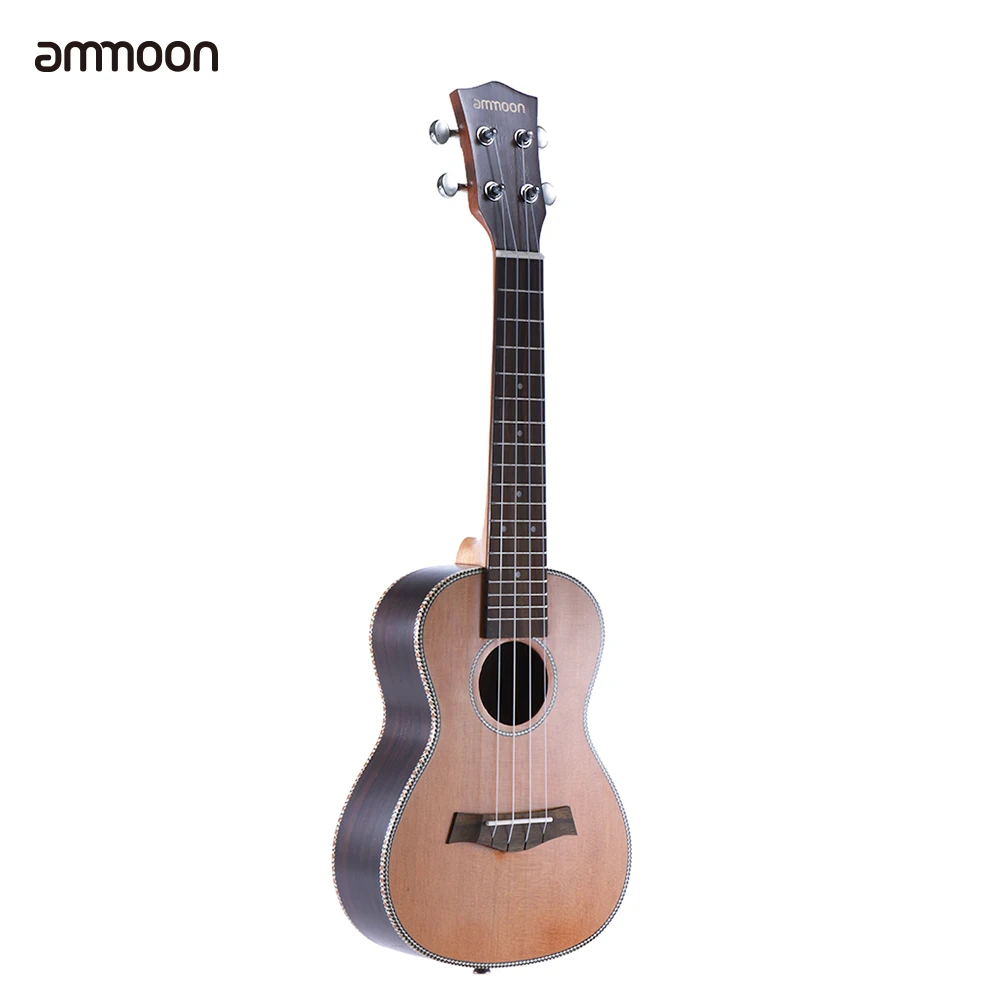 

HOT ammoon 24" Korean Pine Acoustic Concert Ukulele Ukelele Uke Wooden 18 Frets 4 Strings Okoume Neck Rosewood Fretboard