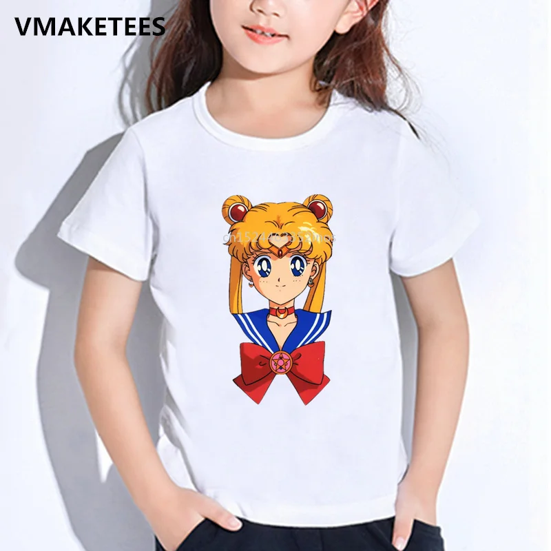 

Kids Summer Short Sleeve Girls & Boys T shirts Sailor Moon Loose Cartoon Print Children's T-shirt Funny Baby Clothes,HKP5194
