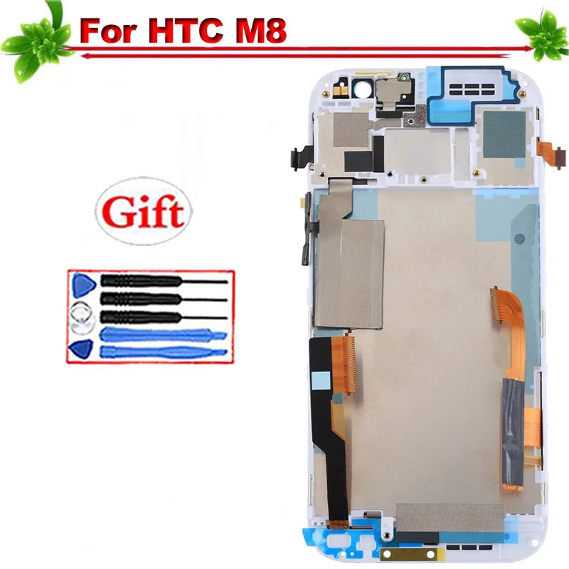 

Replacement for HTC One M8 LCD Display Touch Screen Digitizer Full Assembly for HTC M8 LCD Display 5" With Frame