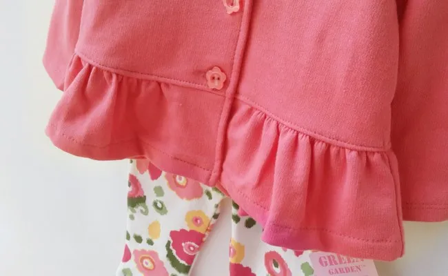 2016 наряд для маленьких девочек костюм 2 предмета с длинными рукавами и круглым вырезом пальто + штанишки для малышей леггинсы с цветочным
