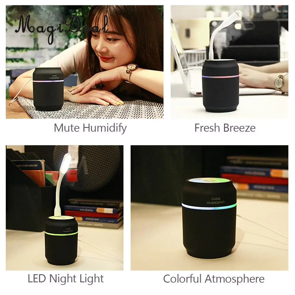 MagiDeal Small Personal Humidifier Essential Oil Aromatherapy Diffuser Black